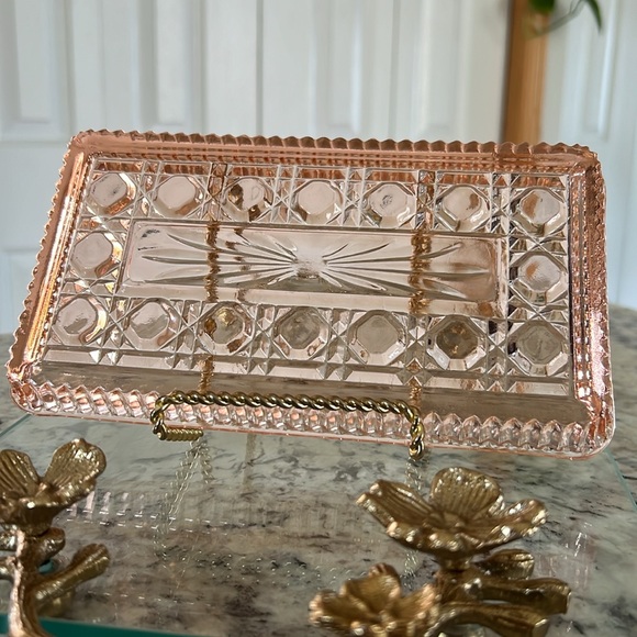 Vintage Indiana Glass Peach Ballad Serving Tray with Spoon - New in Box - Picture 8 of 11